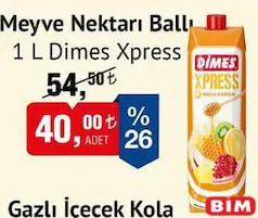 DİMES XPRESS MEYVE NEKTARI BALLI 1 L DİMES XPRESS MEYVE NEKTARI BALLI 1 L